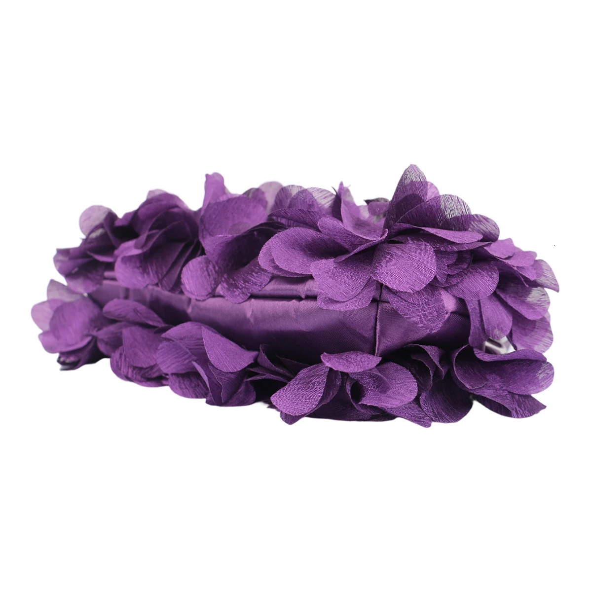 Elegant and lovely embossed floral arrangement satin flower bag petal clip garbage multicolor playable evening with bridal gown 250226