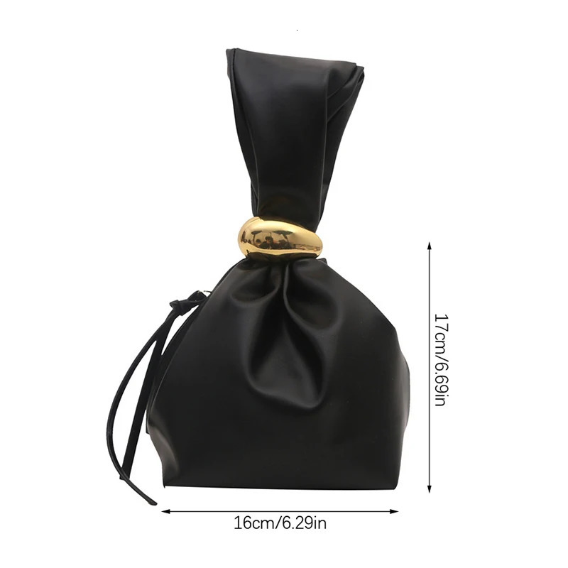 Personalized PU Soft Leather Clutch Vintage y ner Womens Pleated Mini Bucket Bag Side Zip Party Evening 250226