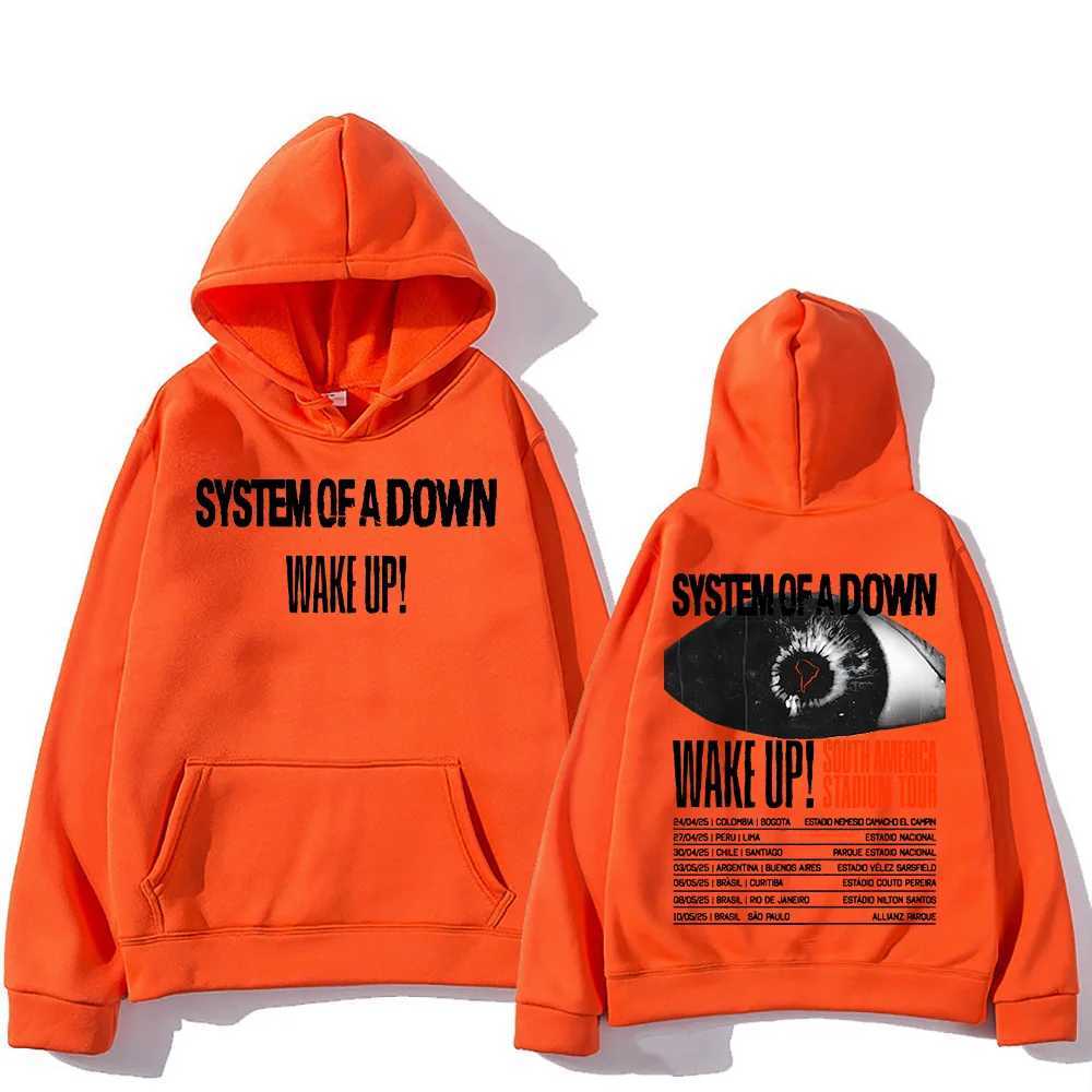 System-of-A Down Band Hoodies Wake Up South America Stadium Tour 2025 Pullovers Heavy Metal Trends Sweatshirts Unisex Hoody X250227
