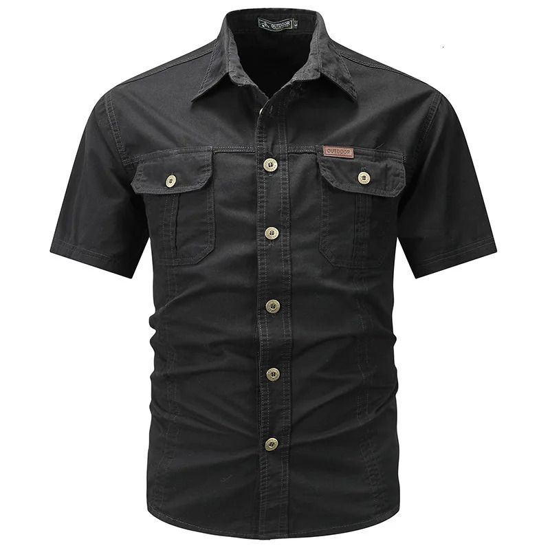 Mens Summer Thin Short Sleeved Shirt Jacket Mens Solid Color Casual Pure Cotton Outdoor Work Shirt Top 250224