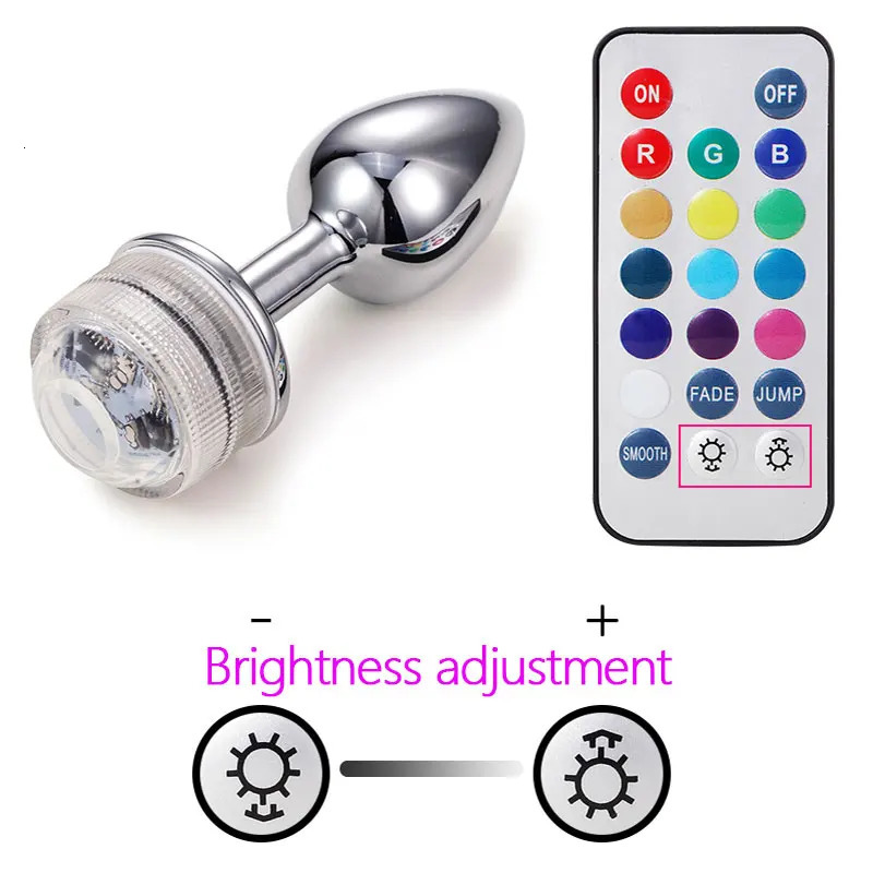 Led Butt Plug Metal Anal Plug With Light Sex Games For Couples Luminous Anal Cork Prostate Massage Buttplug Tail Erotic Toys 250227