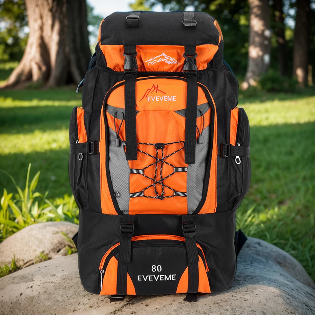 Ship from US 80L Outdoor Mountain Backpack Waterproof Sports Travel Camping Hiking Storage Bag Climbing Hunting Fishing 250227FBB