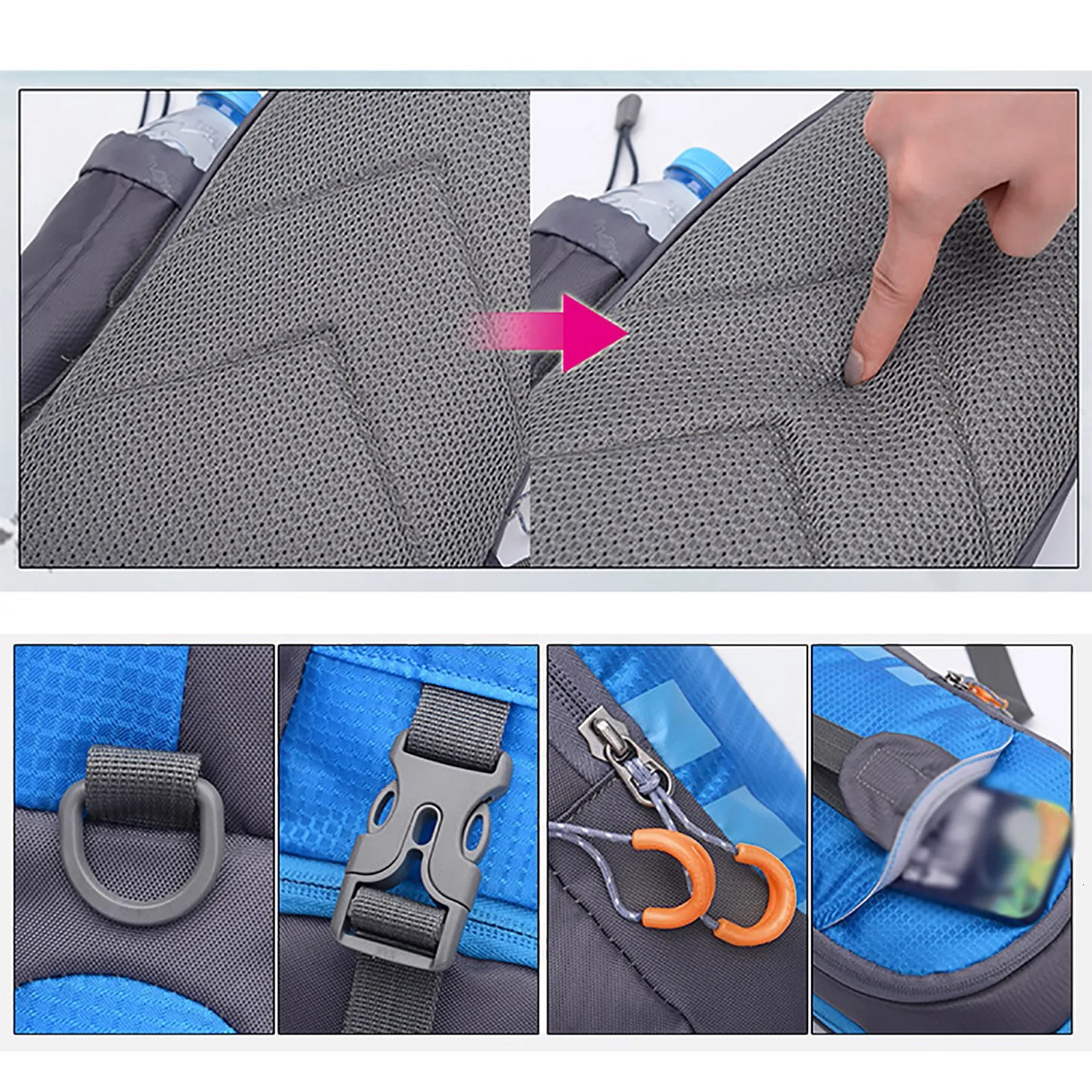 Ship from US Cute Shoulder Bag Outdoor Sports Kettle Chest Men And Women Multifunctional Riding Single Backpack 250227FBB