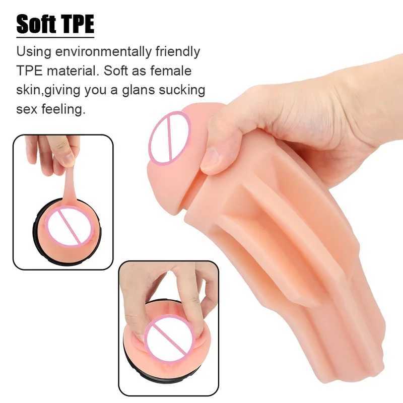 24cm Male Masturbator Artificial Vaginal For Men 18 Realistic Glans Sucking Penis Pump Sexy Cup Erotic Products Sex ToysXJ250227