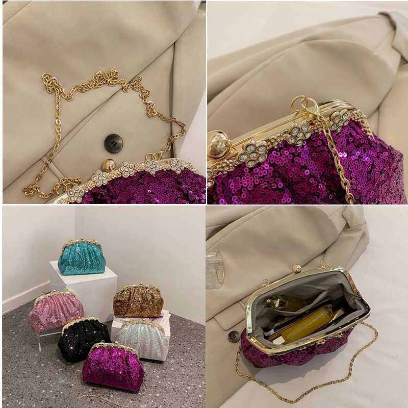 New Arrival Fashion Women Bag Evening Clutch Bag Diamond Sequin Wedding Clutch Purse and Handbag Party Banquet Chain Shoulder Messenger Bag T250227
