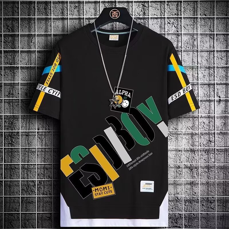 Designer 2025 New Short Sleeved T-shirt For Men, Ins Trendy Hip-hop Style Round Neck Bottom Shirt, Summer Top