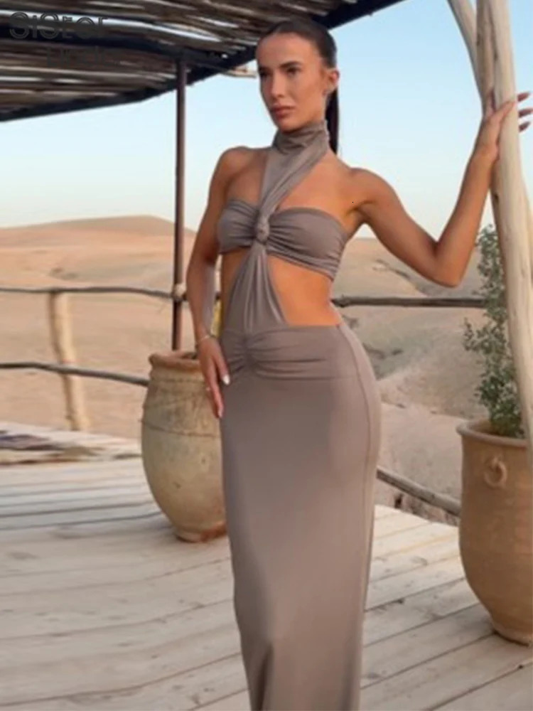 Sisterlinda Summer Release Junior Ankle-Length Sexy High Street Skirt Suit K24D51116 Girl Solid Cleavage Backless Skirt Suit 250226