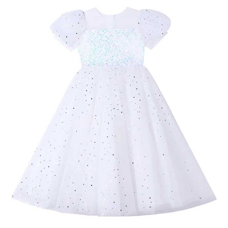 Girl's Dresses Girls Party Dresses Pink White red Longuette Performance Costume Wedding Activity Dress Host Clothing Princess Long Skirt Summer Y