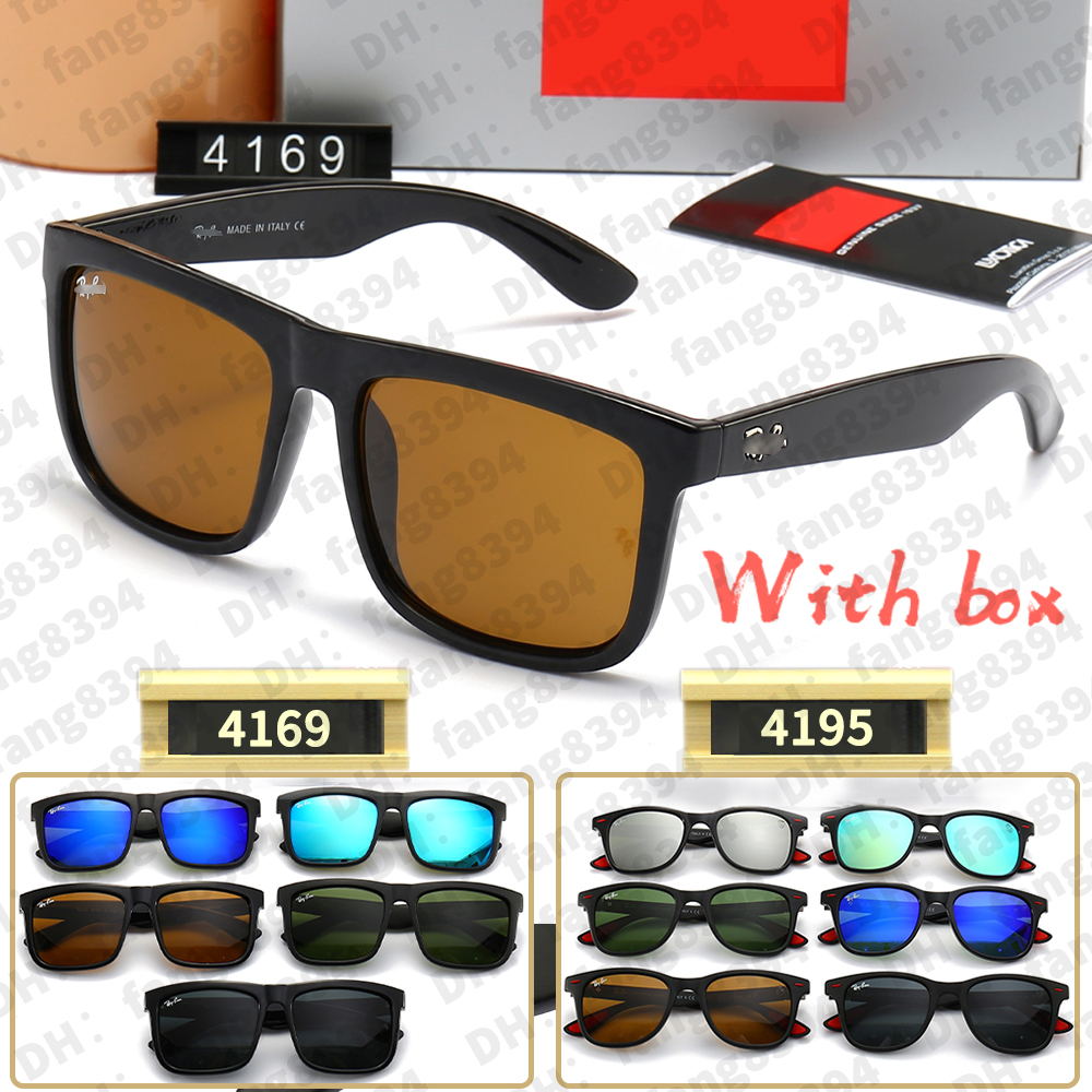 Designer 4169 sunglasses 4195 Same style for men and women fashionable polarize square frame sunglasses travel vacation wayfarer tempered glass lenses