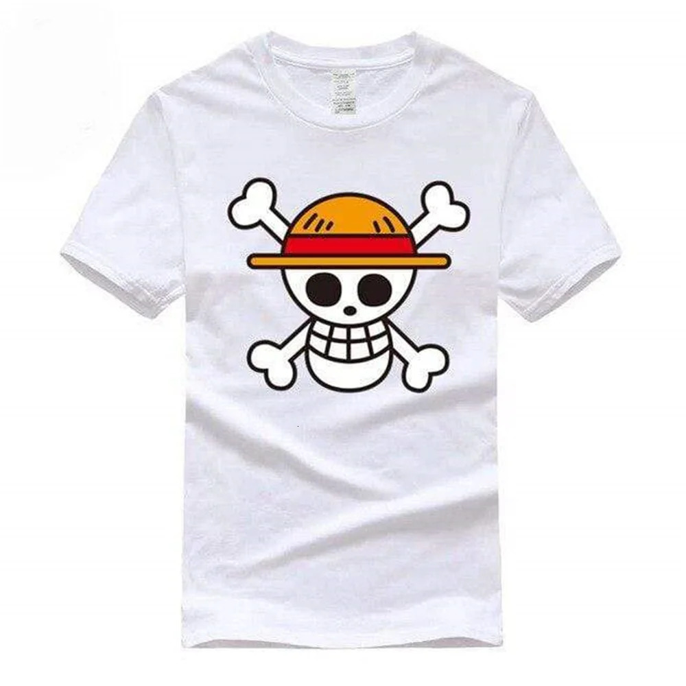 One Piece Straw Hat Print Mens T-shirt Womens Clothing Japanese Anime Cotton Tops Casual Short Sleeve T Shirt Streetwear 250226