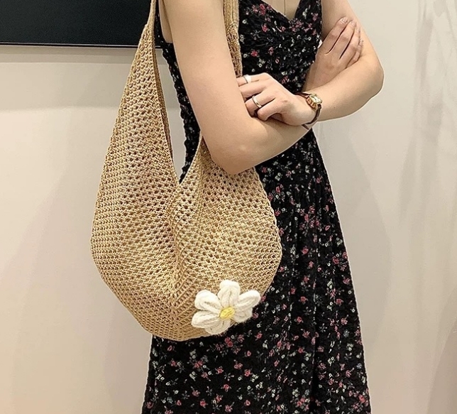 2025 New Large Capacity Woven Single Shoulder Underarm Tote for Women's Summer Leisure Vacation Beach Bag Trendy #swissmilitary