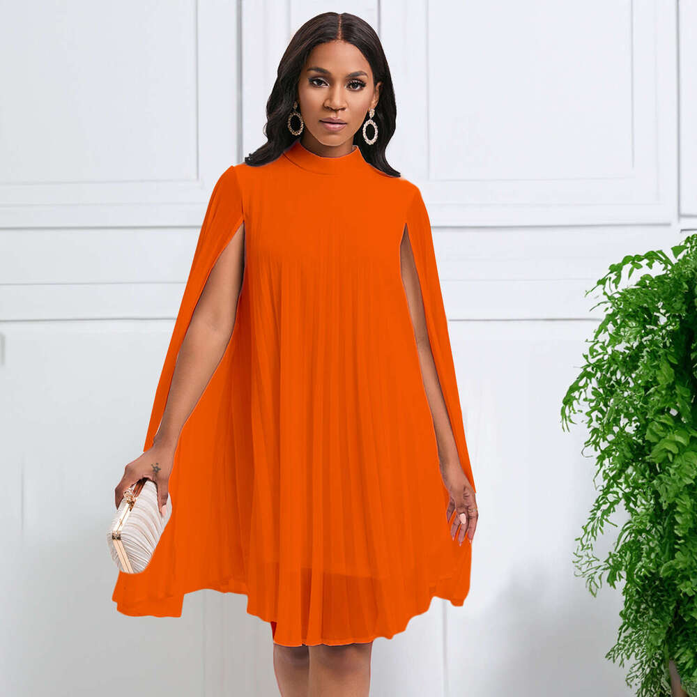 D400 Women's Wear Style Stylish Chiffon Hoodie Cloak Bat Sleeve Large Size Dress 2025 New Casual Fashion Trendy Clothing