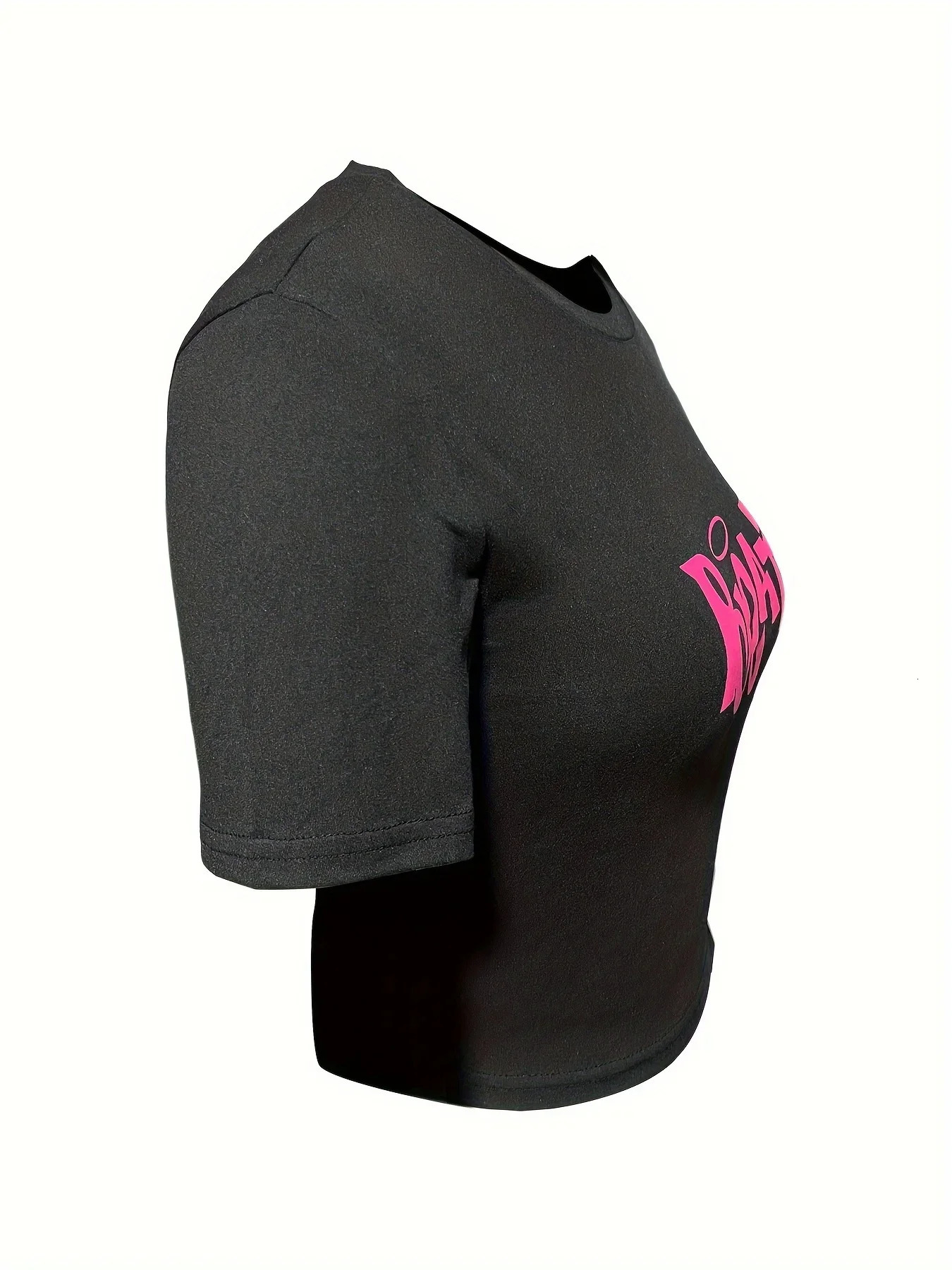 Womens cut Tshirt Y2k pink Bratz letter printed Oneck tight short sleeved clothing fashionable womens top 250226