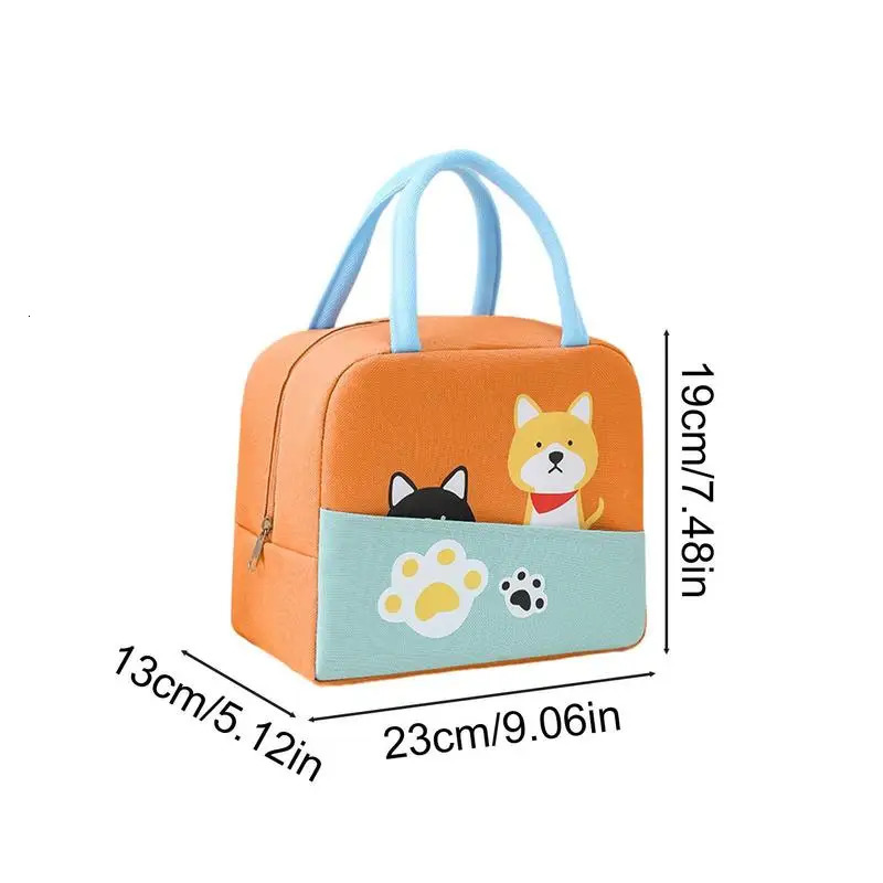 Ship from US Kid Lunch Bag Insulated Animal Pattern Waterproof Leakproof Portable Cooler Thermal For Outdoor Travel 250227FBB