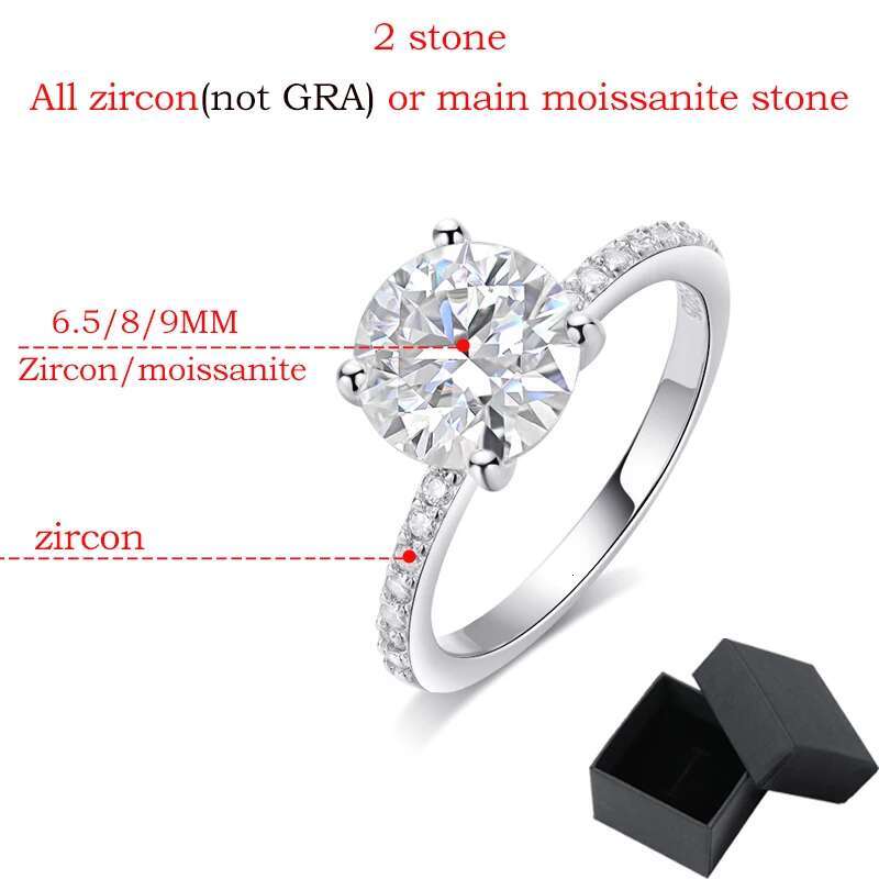 Smyoue 1-3CT D Color Moissanite Ring for Women Sterg Sier Sparkg Lab Dia Promise Band Valentine's Day Gift GRA