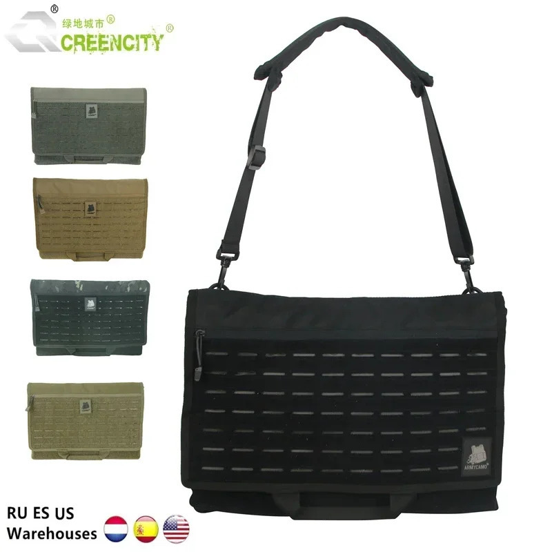Ship from US Tactical Briefcase 15 inch Laptop iPad Case Military Shoulder Messenger Bag Mens Molle TopHandle Handbags 250227FBB