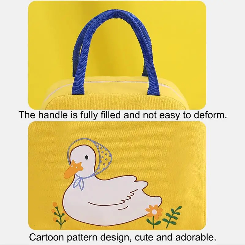 Ship from US Lunch box lunch bag insulated with duck cartoon pattern 250227FBB