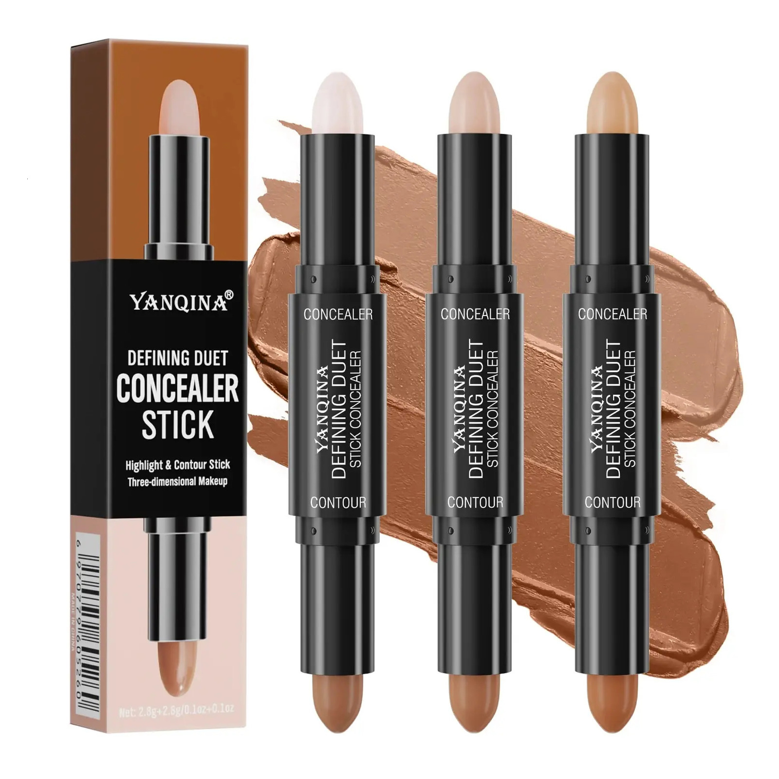 Contour Stick Duo DoubleEnded Highlight and Shadow Cream Waterproof Full Coverage Concealer Natural Finish Makeup for All Sk 250219
