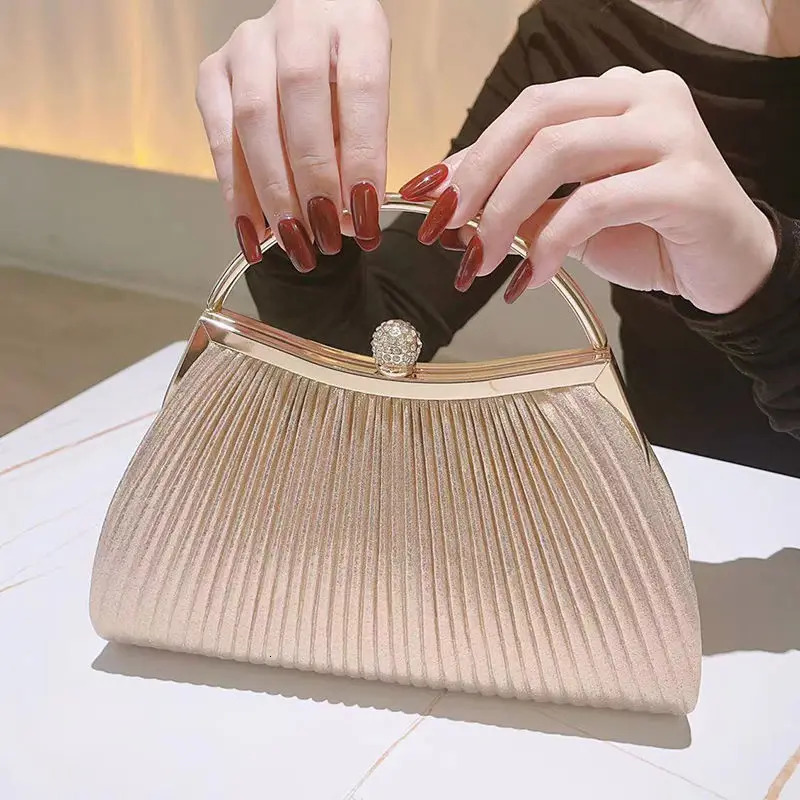 ISKYBOB d Evening Clutch Bag Womens Shiny Banquet Dressed Glitter Purse Ladies Wedding Party Handbag 250226