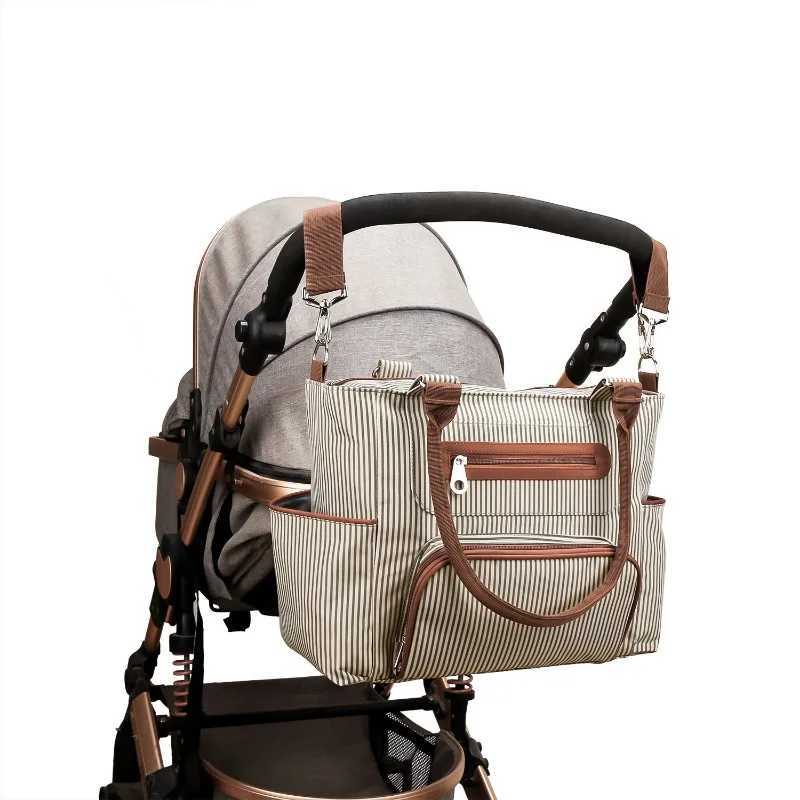 Diaper Bags Diaper Bag 7 Pieces Set Nappy Tote Bag Large Capacity for Baby Mom Dad Travel Bag Newborn Nappy Bag with Changing Pad Mommy Bag Y250227FRR