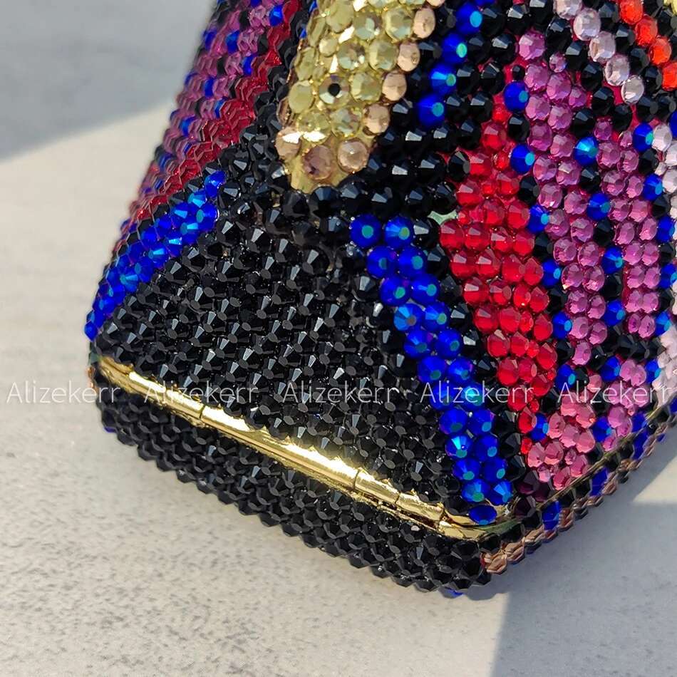 Alizekerr Butterfly Shaped Crystal Evening Bags Women Gorgeous Classy Sparkg Rhie Clutch Purses Wedding Party