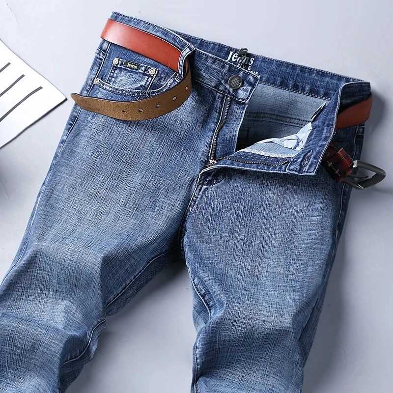 New Spring Autumn Men Classic Jeans Business Fashion Straight Regular Blue Stretch Denim Trousers Mens Smart Jeans X250227