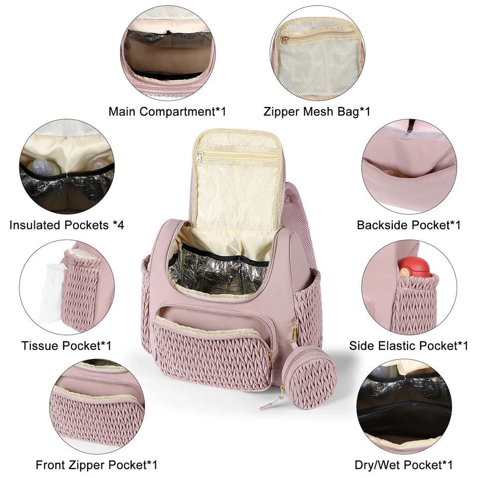 Multifunction Diaper Bag Large Capacity Baby Mummy Maternity Bag Travel Backpack Waterproof Nursing Handbag Nappy Bag 250227