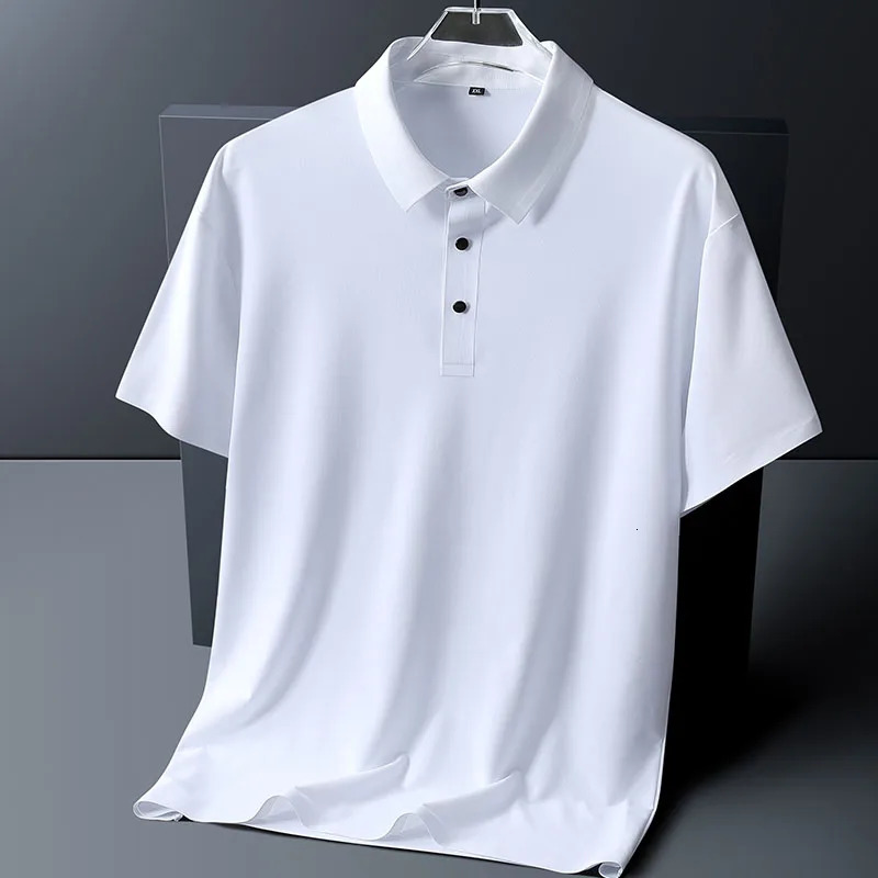 polo shirt men 6XL 7XL 8XL Summer High quality mens short-sleeved polo shirt Ice silk Mens business casual polo shirt 2212 250224
