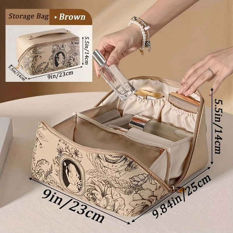 Ship from US Cosmetics bag travel cosmetics large capacity storage portable leather cleaning womens multifunctional toilet kit 250227FBB