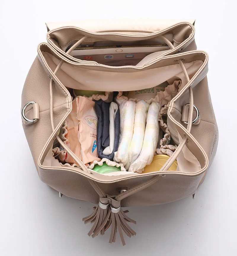 Diaper Bags Diaper Bag Mummy Maternity Baby Bags Small Travel Grey Baby Nappy Changing Backpack Women Insulated Lunch Bag Stroller Organizer Y250227JN