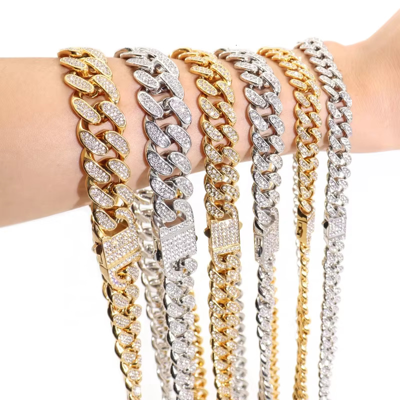 Stainless Steel Franco Wholesale Hip Hop Bg 14k Gold Moissanite Cuban k Chain Necklace for Men Women