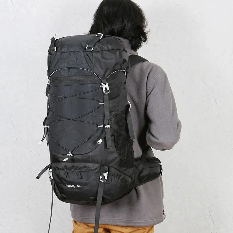 Ship from US 50L Tactical Hiking Backpack Men Women Travel Bags For Camping Mountaineering Trekking Outdoor Military Sports Rucksack 250227FBB