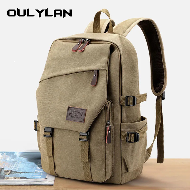 Ship from US Oulylan 156 Oxford Large Capacity Backpack Men Laptop Backpacks Solid High School Bags Teen College Boy Grill Student 250227FBB