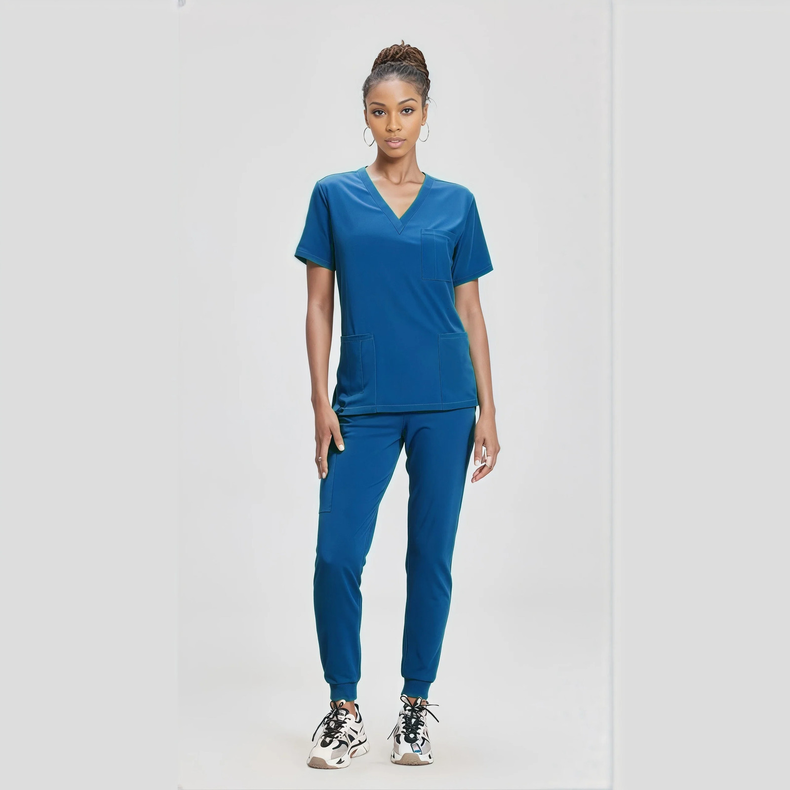 Wholesale Pharmacy Scrub Suit Hospital Uniform Scrub Top and Pants Nurse Doctor Scrubs Uniforms Women Scrub Sets 250226