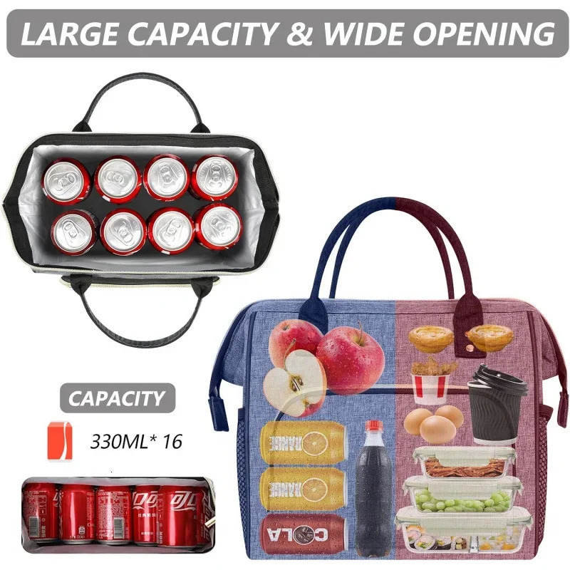 Ship from US Lunch bag insulated for women work cooler leak proof large handbag with adjustable shoulder S 250227FBB