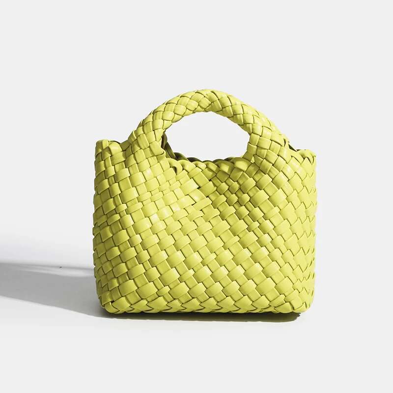 Women's Bags Clutch evening female Bucket woven Tote PU woman on sale medium size Hand knitting Ribbon Chain bag
