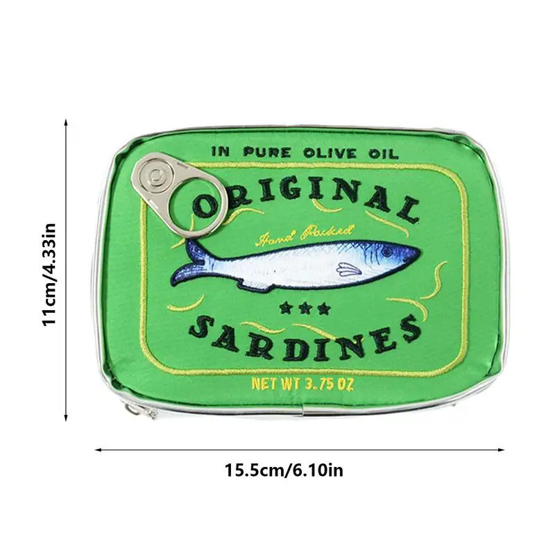 Ship from US Canned Sardines Storage Bag Funny Makeup Cute Bath Large Capacity Travel Pouch Creative Cosmetic Purse Coquette Toiletry 250227FBB