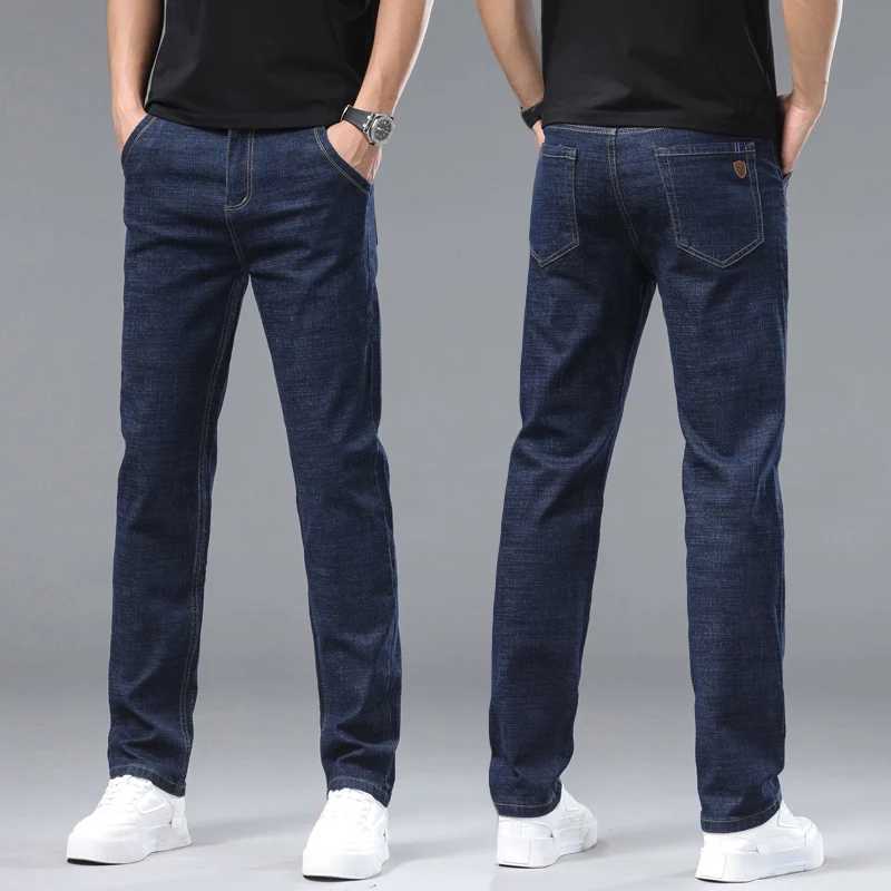 Mens High-end Business Slim Fit Straight Elastic Casual Jeans Classic Fashion Cotton Soft Comfortable Denim Trousers X250227