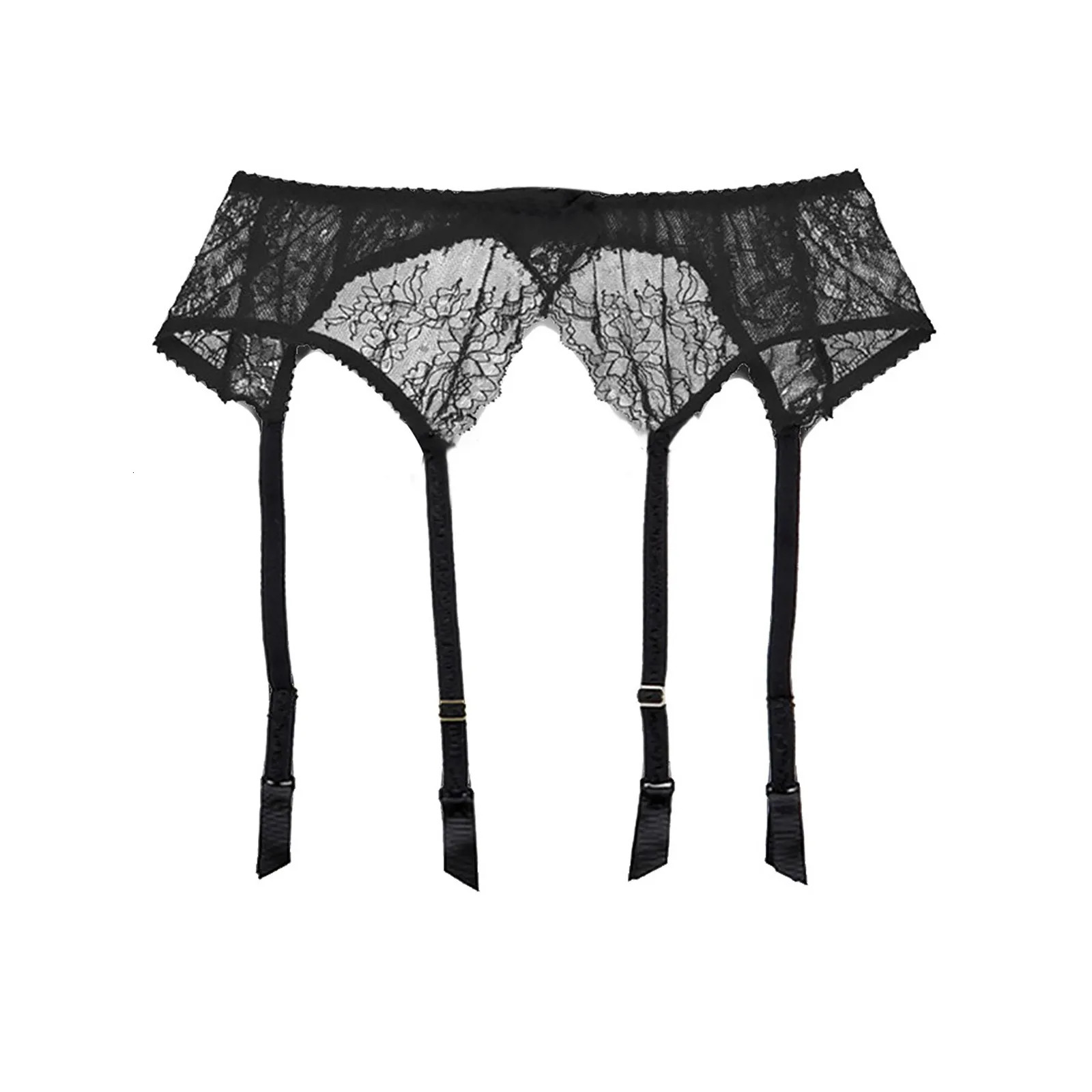 Sexy Lingerie Pron Womens Garter Underpant Elastic Transparent Lace Skirt Exotic Waist Belt Female Garter Suspenders Stockings 250227
