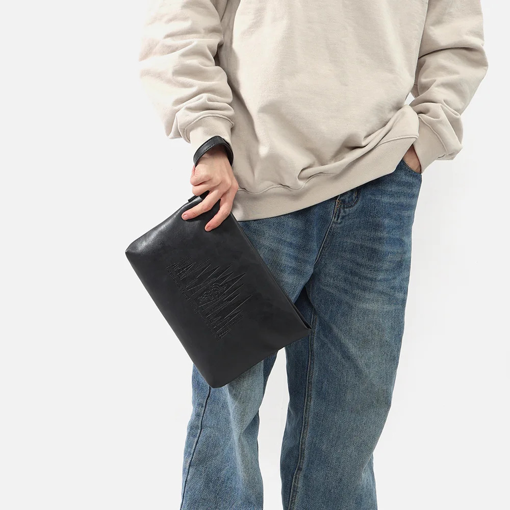Ship from US Soft PU Leather Clutch Bag Male Card Wallets Elegant Leisure Stylish Men Pouch Fashion Business Style Mens Handbag 250228FBB