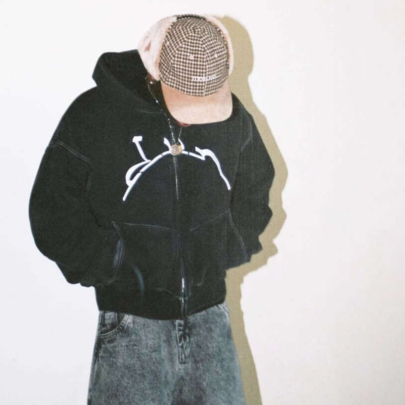 Personalized printed hoodie fitting unisex sweatshirt Y2K loose jacket top