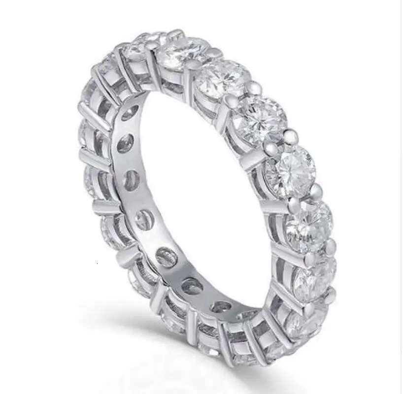 Fine Engagement Eternity Promise Ring AAAAA Zircon Sterg Sier Statement Wedding Band Rings for women men Jewelry Gift