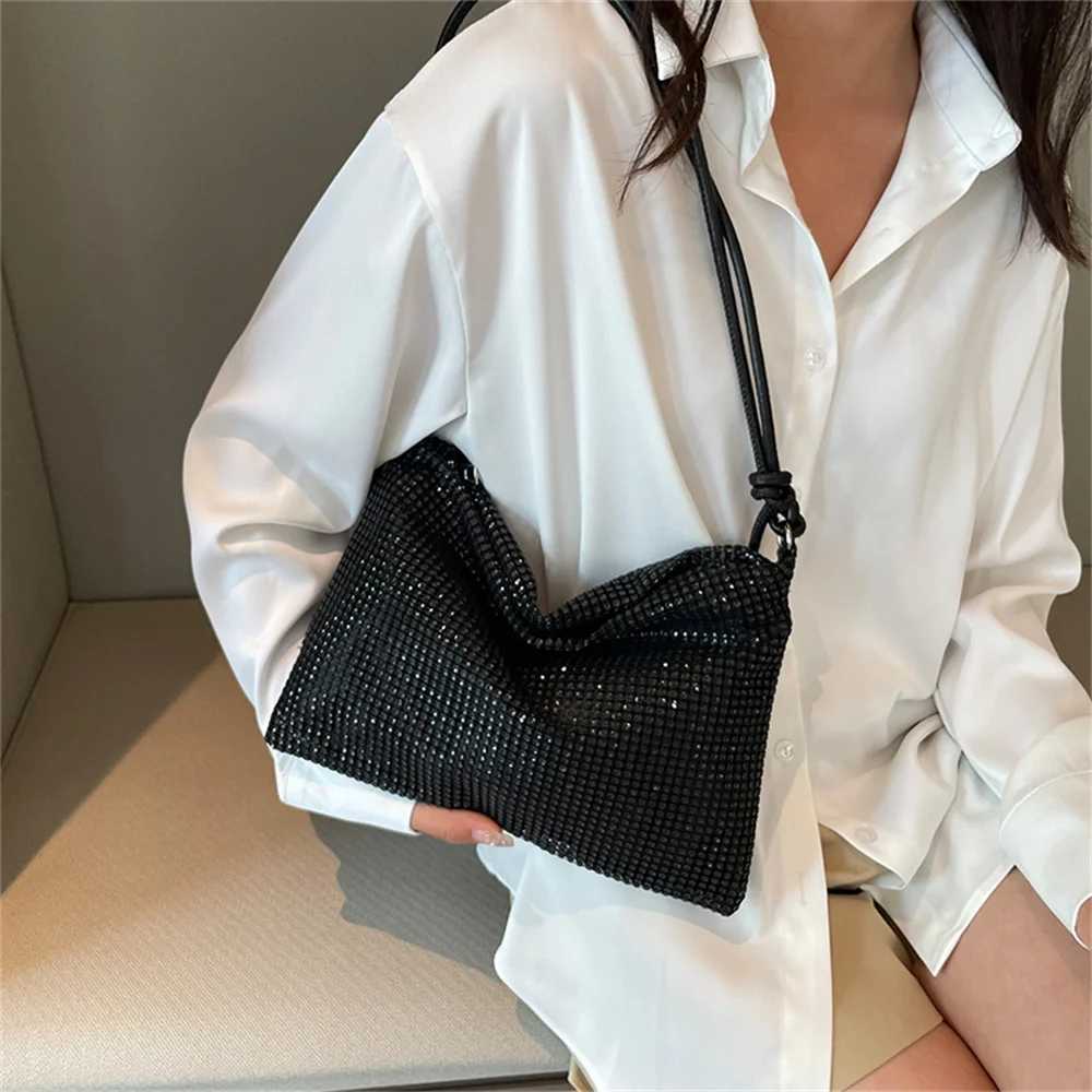 Shiny Crystal Female Handbag Dinner Party Wedding Women Rhines Underarm BagsXJ250227