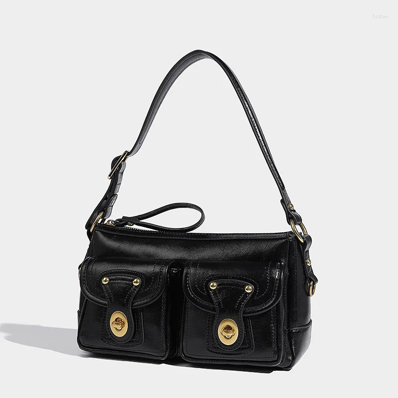 Totes 2025 - Double Pocket Simple Retro Design Underarm Bag High-value Versatile Attendance One-shoulder Oblique Cross Postman