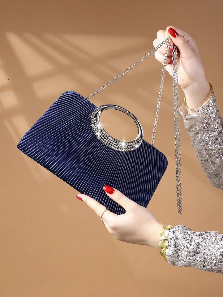 Womens Sparkling Glitter Crystal Evening Bag Handbag And Crossbody With Simple Elegant n Suitable For Wedding 250226