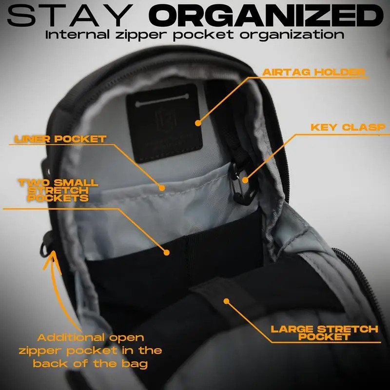 Ship from US Magnetic gym mobile phone hanging bag suitable for men women floor organizers sports chest cross body handbags earplugs key water bottles