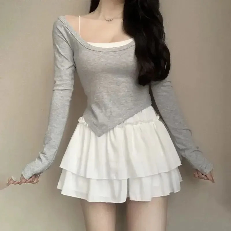 Summer Kawaii White Ball Gown Skirts Women Fashion Slim Fit Mini Skirts Giris Y2k All Match Elastic High Waist Black Faldas Goth 250227