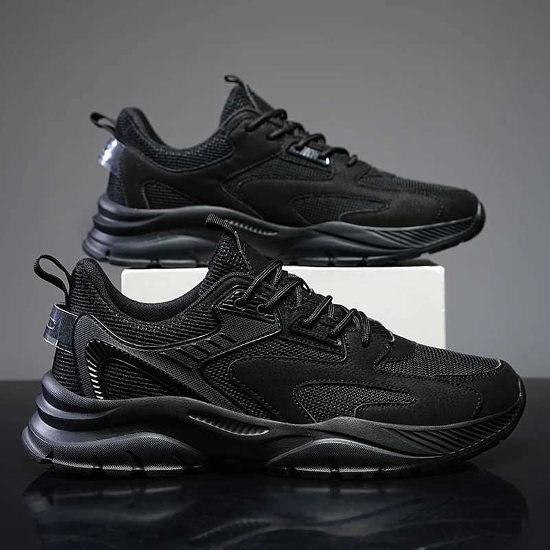 Mens sports running shoes fashionable soft soled sports shoes mens comfortable short and chubby dad shoes breathable fitness shoes Plus size 39-48 Z25