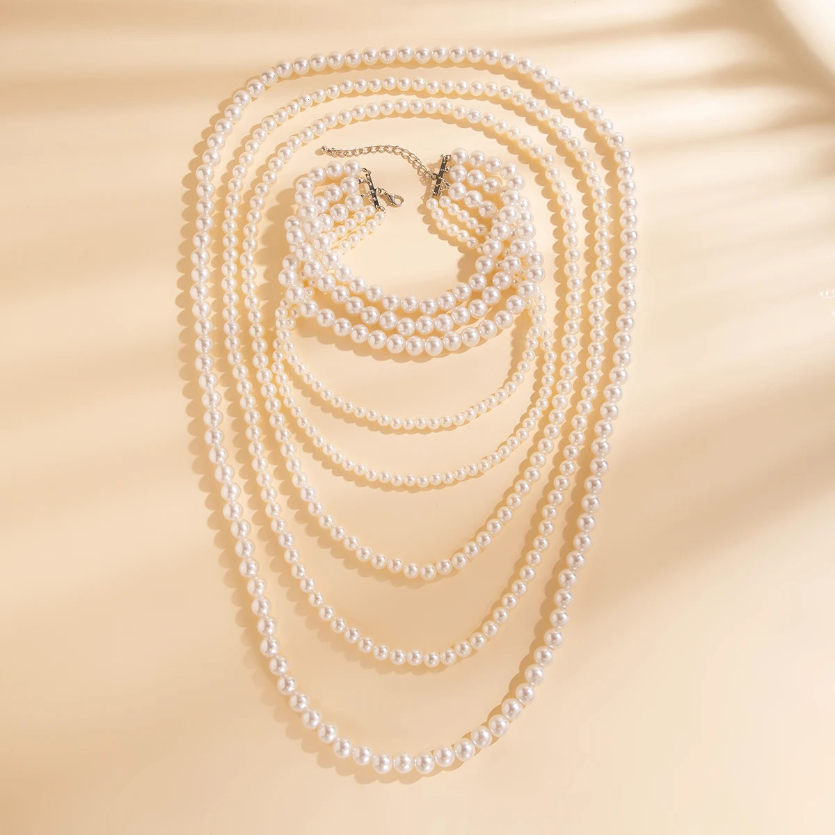 Creative Multilayer Imitation Pearl Long Chain Necklace for Women Elegant Tassel Beads Choker Party Y2K Jewelry Wed Accessories 250222