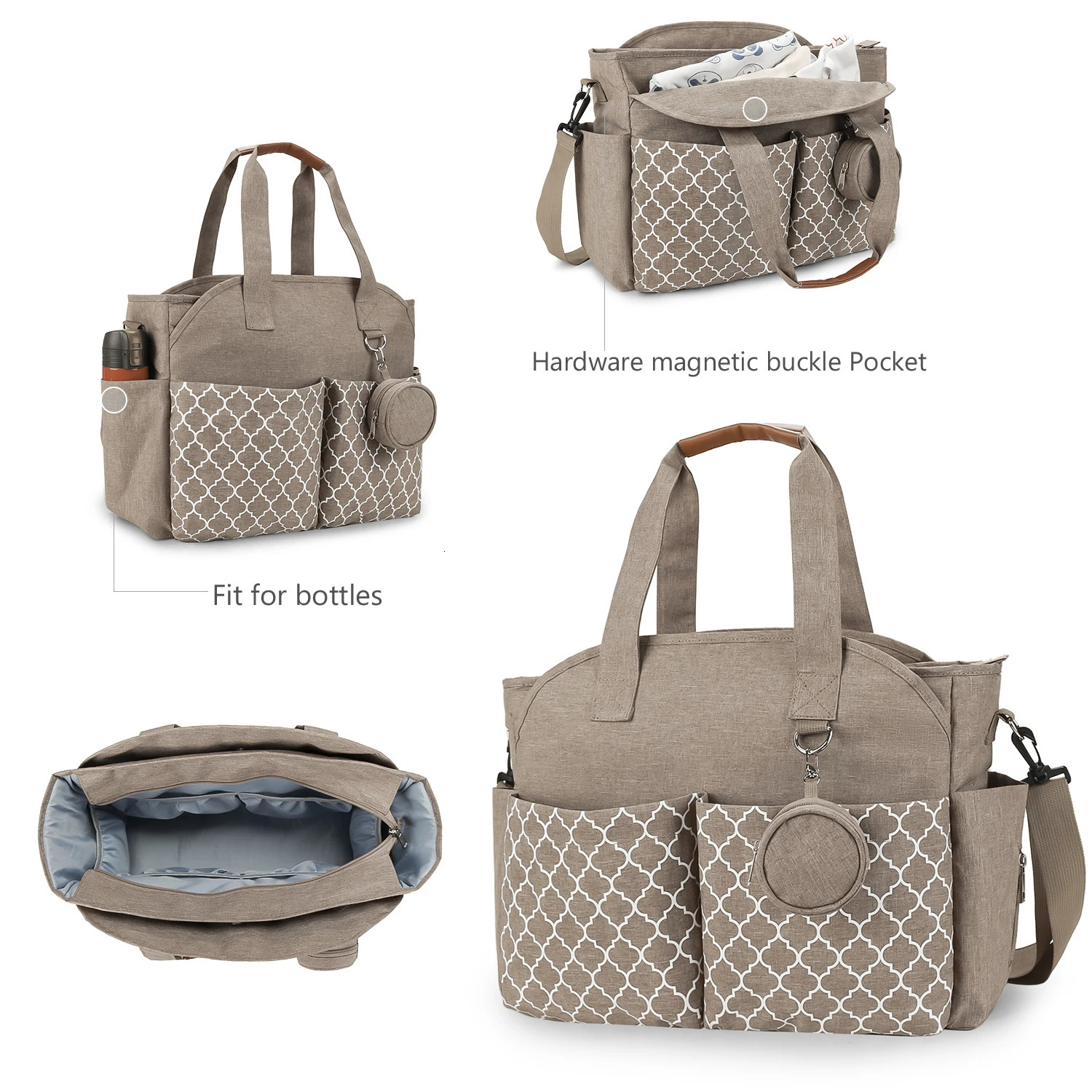 Fashion Baby Diaper Bag Large Capacity Mommy Maternity Bag Portable Multifunctional Nappy Waterproof Bag for Baby Care 250227
